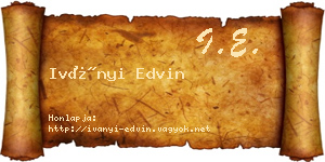 Iványi Edvin névjegykártya
